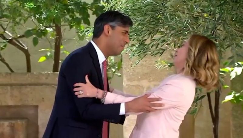 G7 Summit 2024: UK PM Rishi Sunak's hug with Italy's Giorgia Meloni sparks viral moment (WATCH) AJR