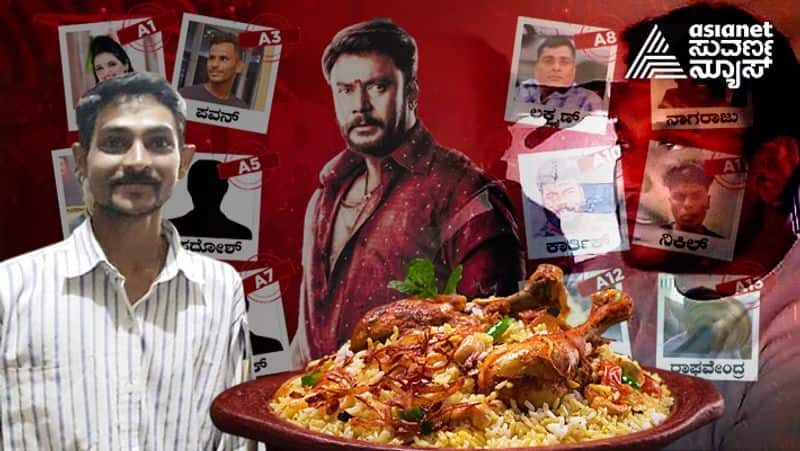 murder case accused actor darshan and gang forced to Renukaswamy eat non veg biryani gow