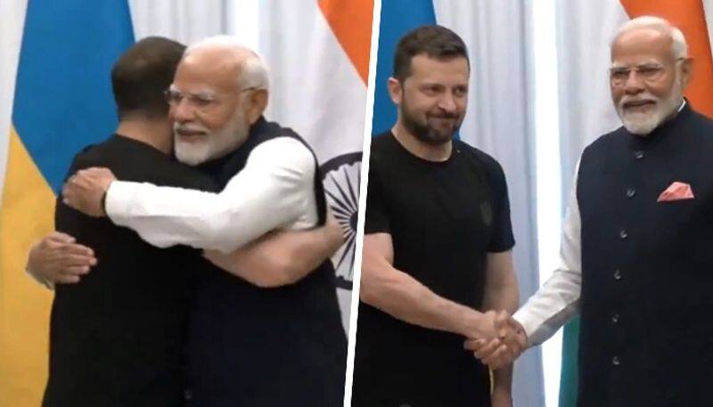 G7 Summit: PM Modi meets President Zelenskyy amidst Ukraine-Russia conflict, duo exchange hugs (WATCH) snt