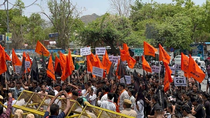 ABVP demonstrated protest demanding cancellation of neet ug exam smp