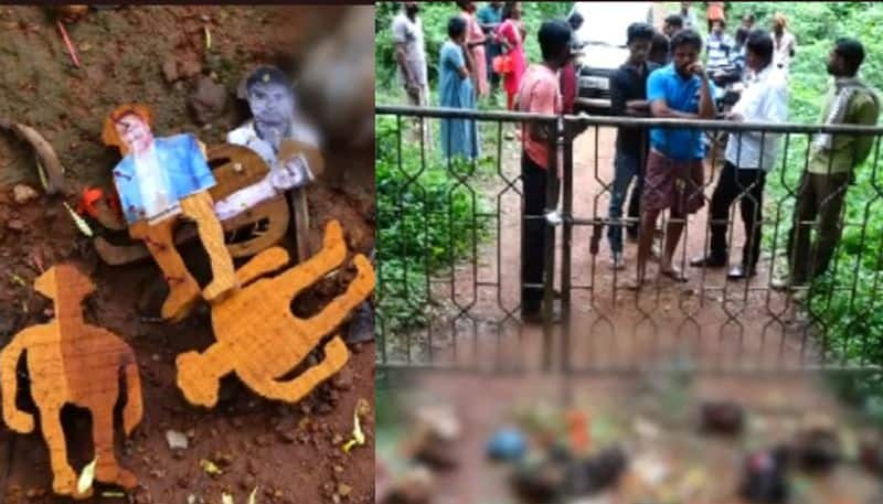 heads of 25 goats along with photographs of 25 people were found in front of a gate in mangalapuram amid land dispute black magic suspected