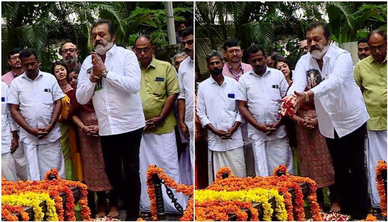 Kerala: Union Minister Suresh Gopi visits Congress stalwart K Karunakaran's memorial in Thrissur anr