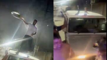 Viral Video of Shirtless Man Dancing Atop Government Vehicle Prompts Noida Police Response [watch] NTI