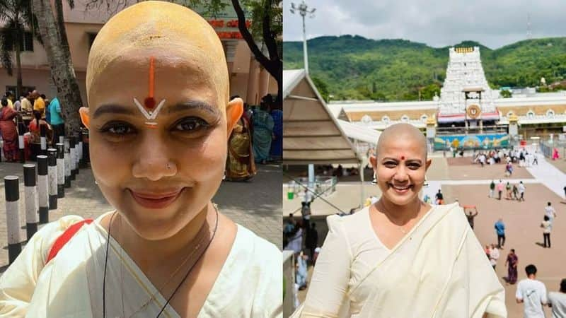 Actress Rachana reached Tirupati shaved her head as an offering san