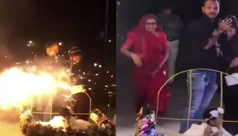 firecracker misfired in babys birthday celebration video