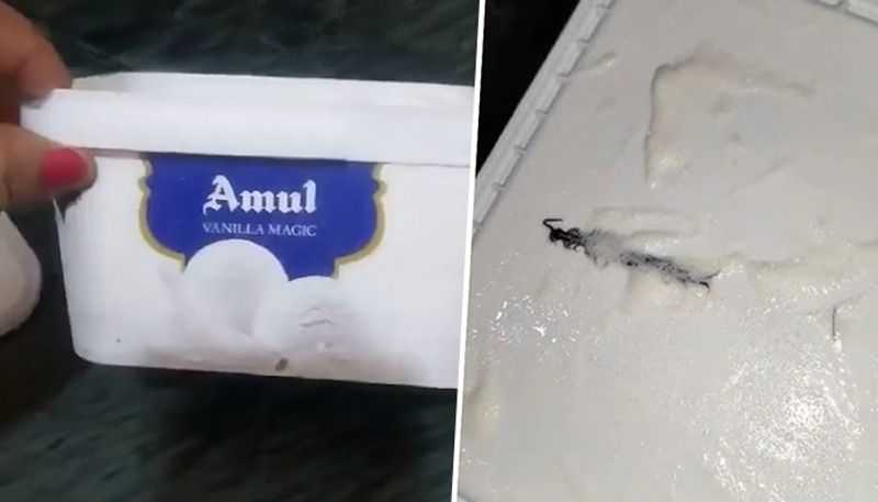 Noida woman finds centipede inside Amul Ice Cream tub ordered online, video goes viral (WATCH) AJR