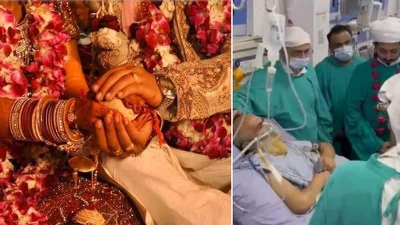 To fulfill fathers wish A daughter who got married in the ICU in UPs Lucknow video viral akb