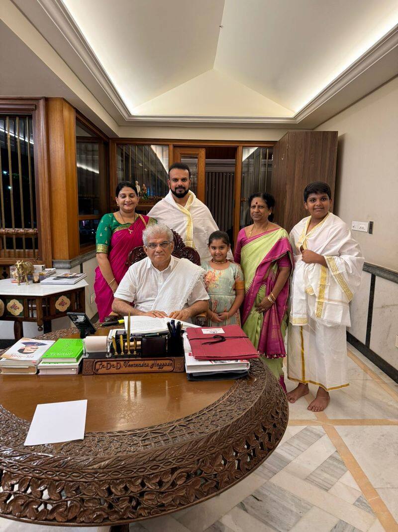 Kannada Film Producer Umapathy Srinivas who was calsh with Actor Darshan visit Dharmasthala Temple ckm