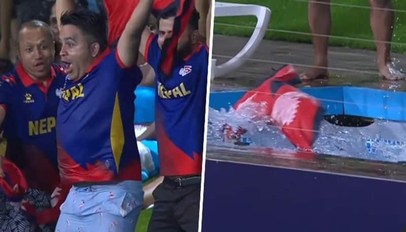 T20 WC 2024: Nepal fan jumping into pool to celebrate wicket during Bangladesh clash wins hearts (WATCH)