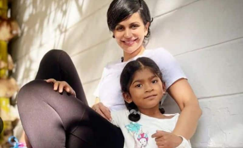 Mandira Bedi On Adopted Daughters Luck Who Never Sat In A Car Before Took A Private Jet skr