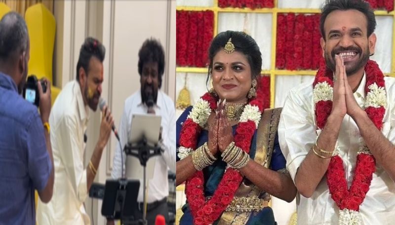 Singer and Actor Premji amaren mass singing mankatha song on his marriage function ans