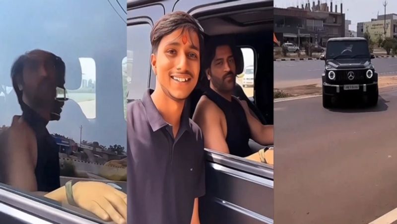 MS Dhoni Latest Selfie for his fan with Mercedes-AMG G63 SUV video gone viral rsk