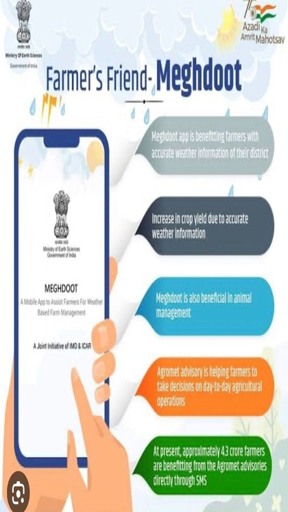 <p>मौसम विज्ञान विभाग, इंडियन इंस्टीट्यूट ऑफ ट्रॉपिकल और इंडियन काउंसिल ऑफ एग्रीकल्चर रिसर्च की टीम ने  मौसम और खेती संबंधी जानकारी पहुंचाने के लिए 2 एप लॉन्च किया है।</p>
