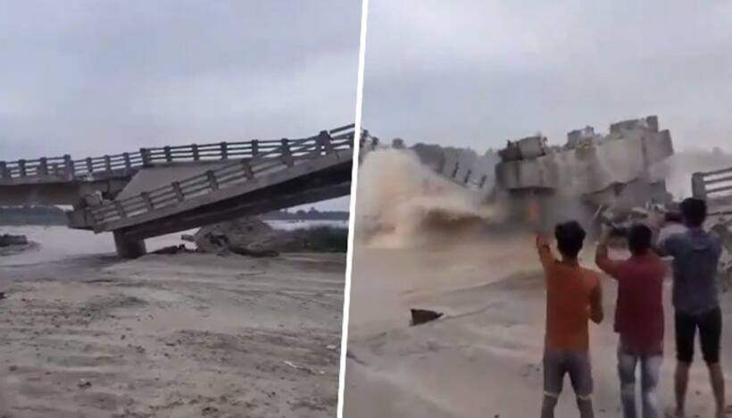 Bihar: Portion of newly constructed bridge over Bakra river collapses in Araria; WATCH dramatic videos