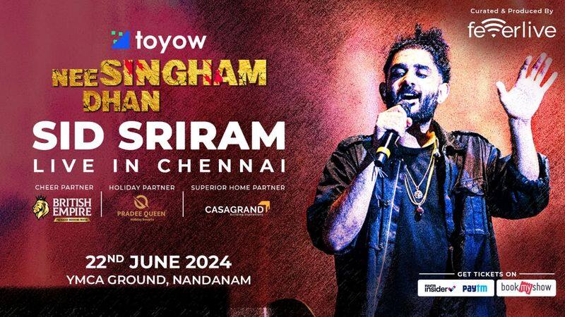 Popular Singer Sid Sriram New Singham dhan Concert in chennai how to book tickets ans