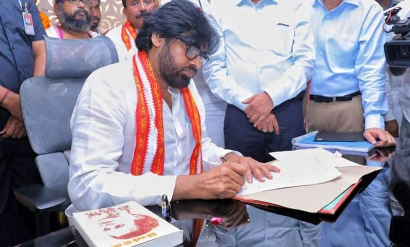 Andhra Pradesh Deputy CM Pawan Kalyan First sign on MGNREGA Scheme file AKP