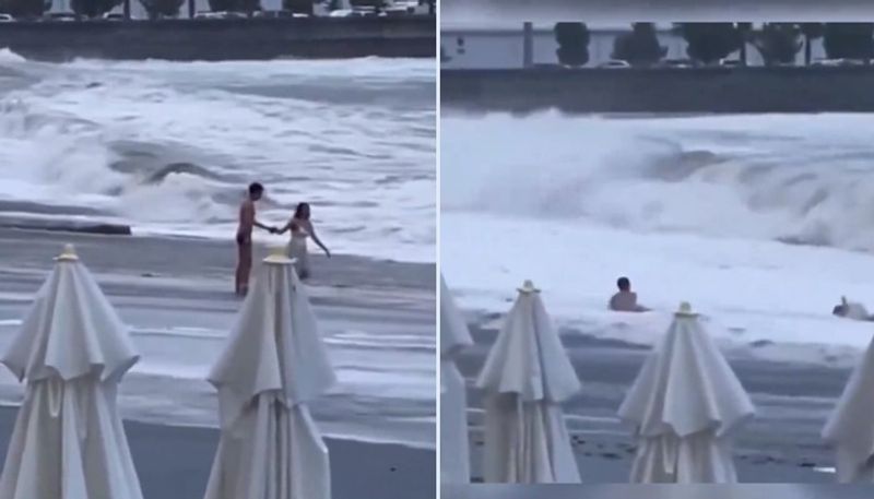 WATCH - Scary video of Russian woman swept off by mammoth waves in Sochi goes VIRAL ATG