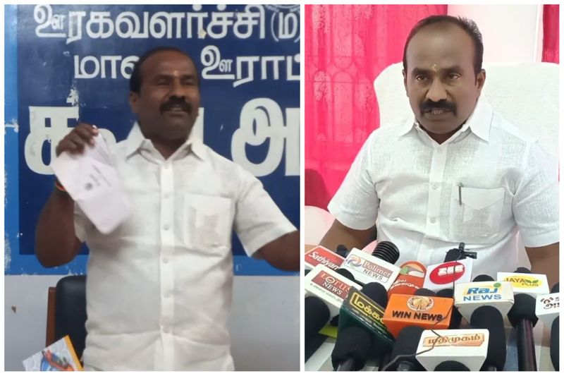 Theni panchayat committee vice-chairman tore up the report given by retired judge Chanduru vel