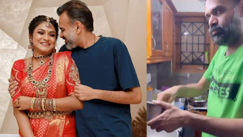 Viral Video of Actor Premgi cooking for his wife Indhu gan