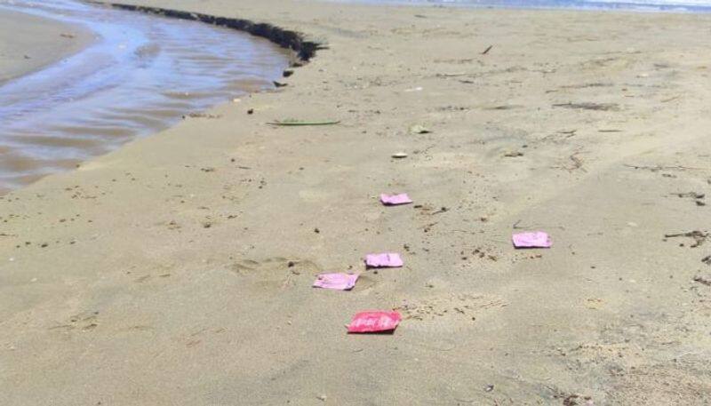 Condom packet found in karwar beach photo viral mrq