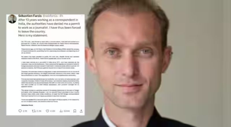 French journalist Sebastien Farcis claims 'forced to leave India' after permit renewal denies; read statement snt