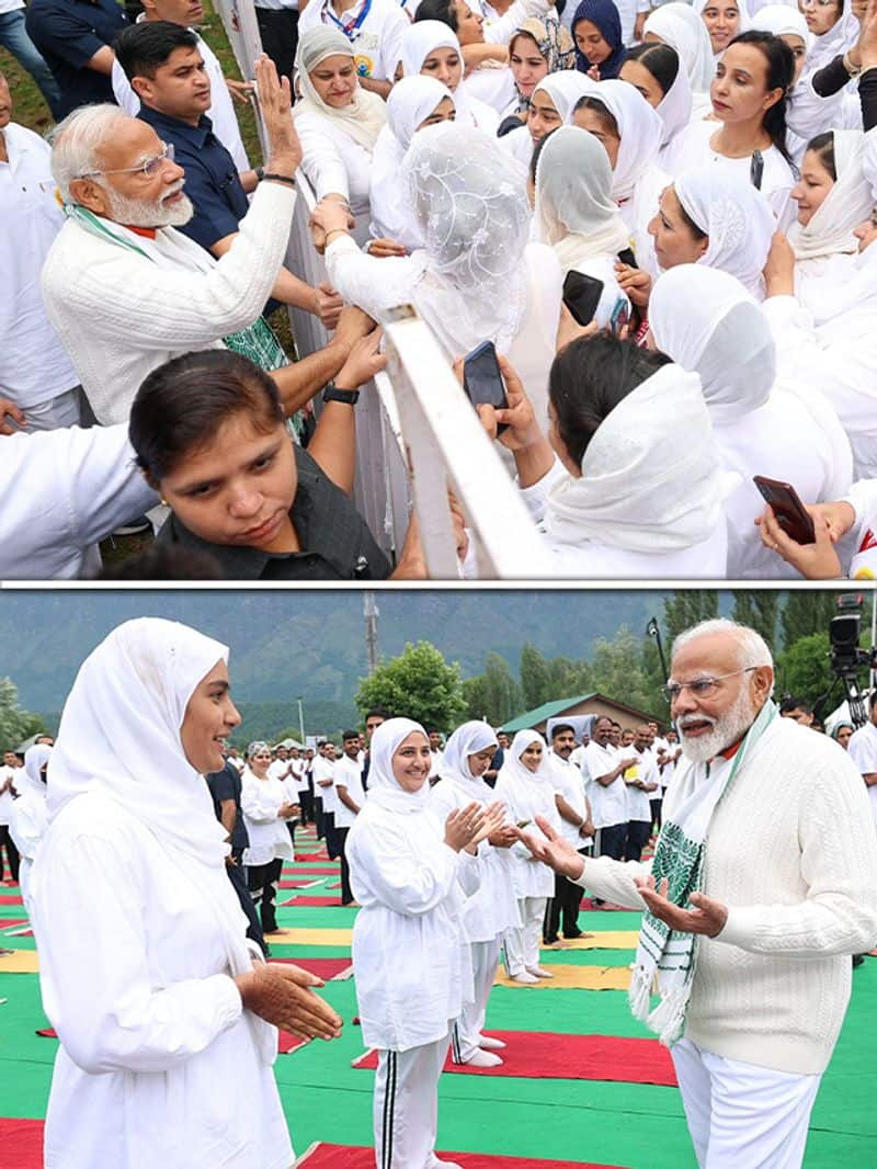 PM Modi leads Yoga Day 2024 celebrations in Srinagar gcw