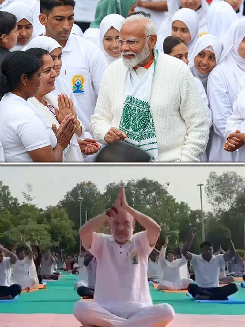 PM Modi to Amit Shah: Leaders who participated in Yoga Day 2024 celebrations gcw