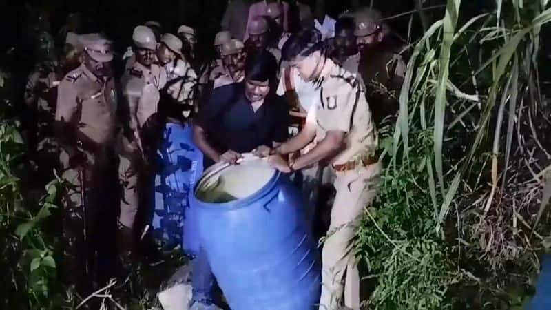 The district collector destroyed the hidden illicit liquor in Trichy vel