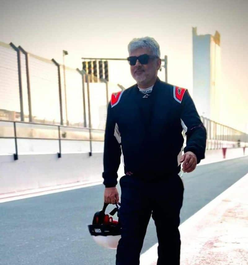 Ajithkumar rides BMW car in 220 KM speed During his Dubai Race Track visit gan