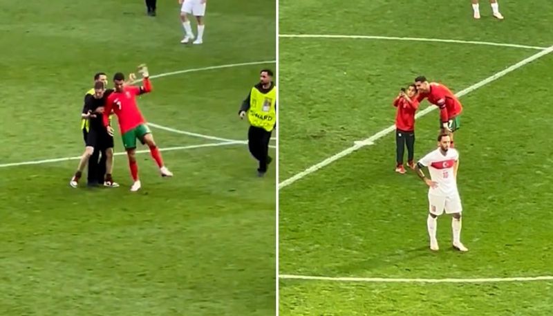 football Euro 2024: Ronaldo mobbed by fans for selfies during Portugal vs Turkiye clash, young boy among them (WATCH) snt