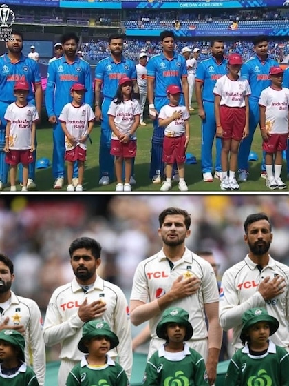 Why do kids come along with cricketers during national anthem?