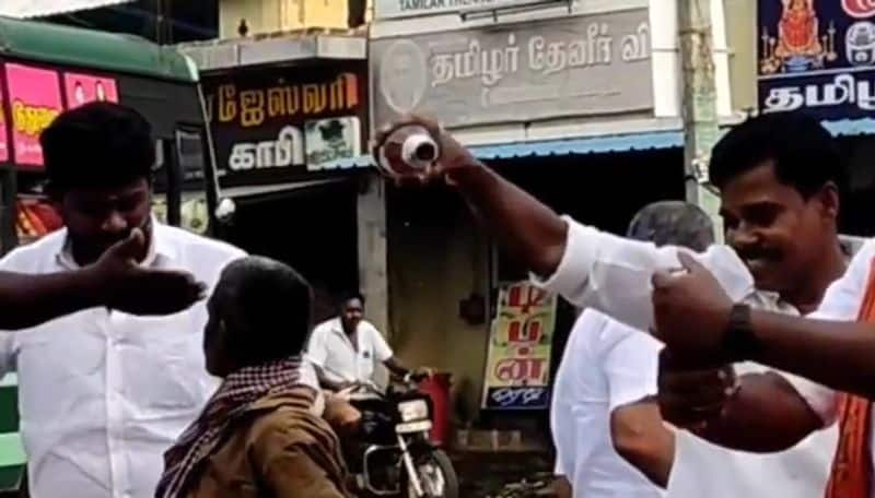 Kumbakonam BJP protest against DMK on Kallakurichi issue man asked for liquor video viral ans