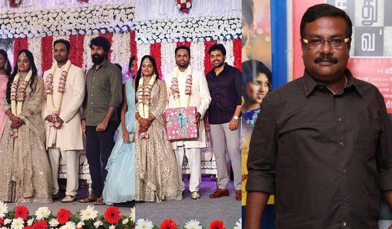 Karthi and Sivakarthikeyan attend Actor Ilavarasu Son wedding reception viral photos gan