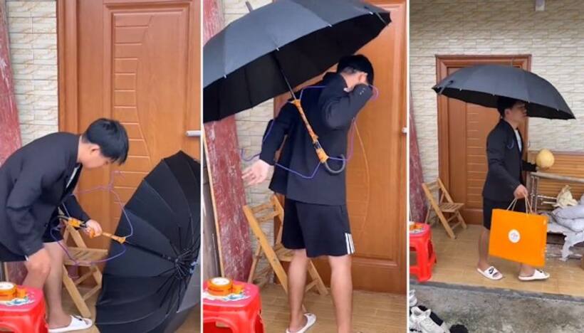 Viral video: Anand Mahindra shares unique umbrella hack during monsoons; netizens can't keep calm (WATCH)