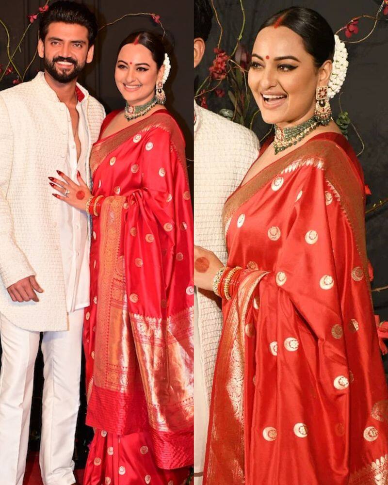 Sonakshi Sinha dons red silk saree that costs 80K RKK