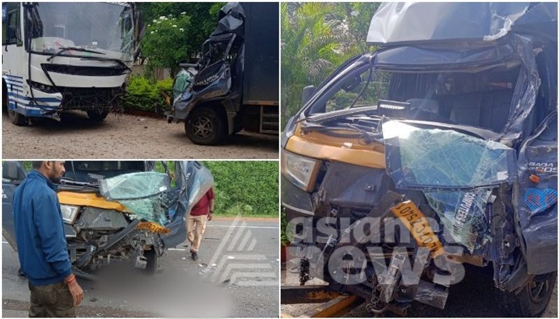 Mini lorry and bus accident in Bengaluru Two Malayalis injured