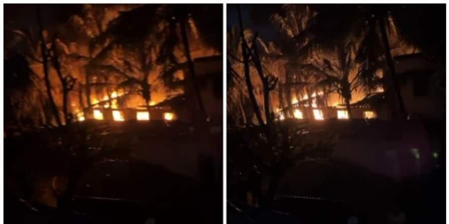 massive fire accident kochuveli industrial area company 