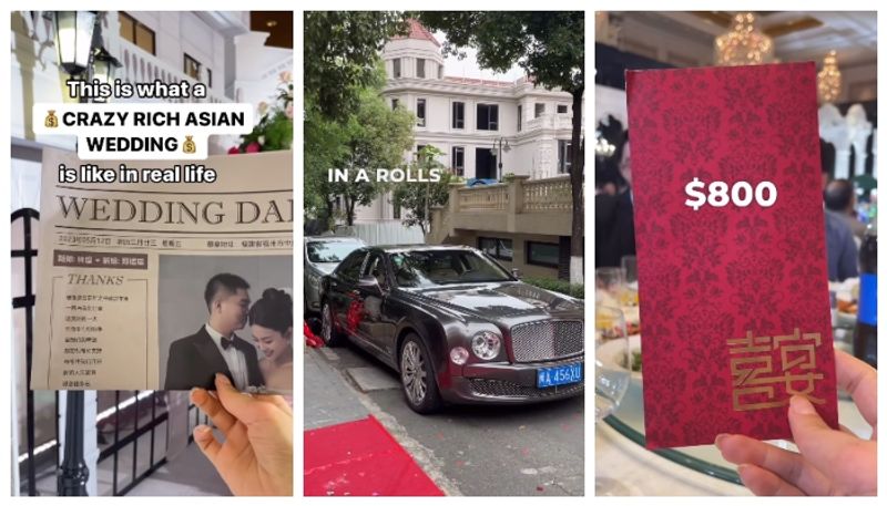 video of Guests at the Chinese wedding received a five star hotel room a Rolls Royce for the trip and 800 dollars went viral 