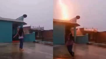 Viral Video: Joyful Rain Dance Turns Terrifying Amid Sudden Thunderstorm in Sitamarhi, Bihar [WATCH] NTI