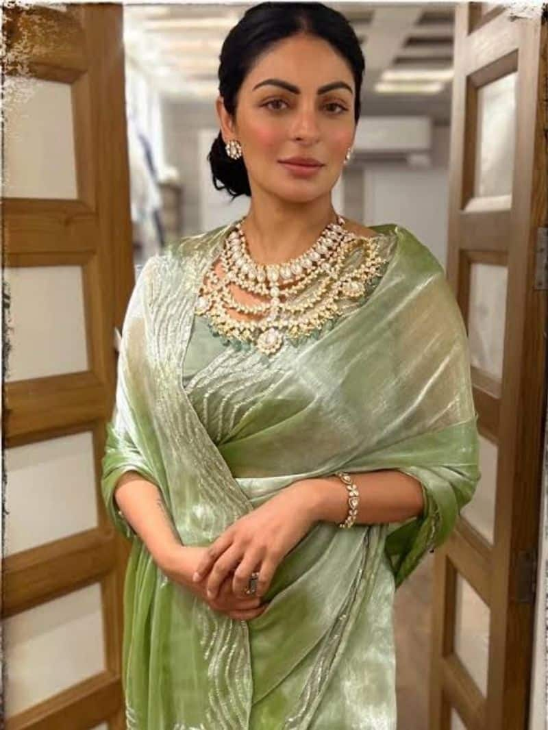 Neeru Bajwa latest saree design zkamn