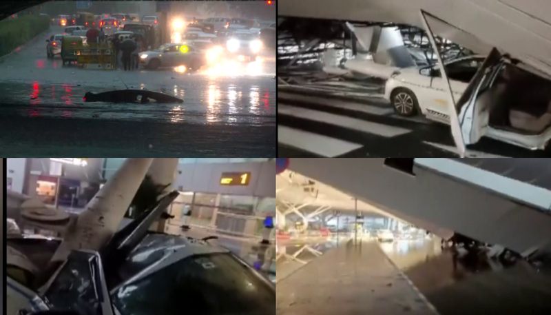 Six injured after Delhi International airport terminal 1 roof collapse due to heavy rain ckm