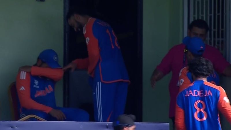 Indian Skipper Rohit Sharma Emotional and Crying after Beat England by 68 Runs and Entered into Final in T20 World Cup 2024 rsk