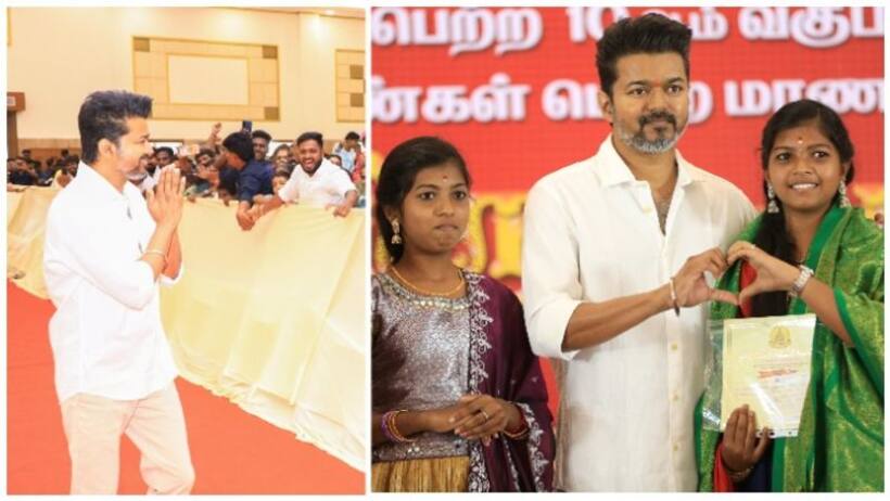 Video and photos: Thalapathy Vijay spotted at meet-and-greet event with toppers in Chennai