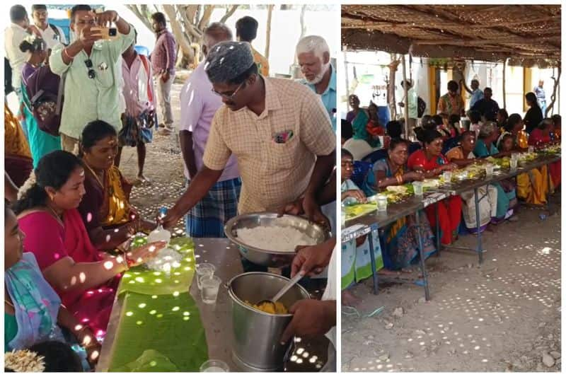 Muslims give alms to Hindus at a temple festival in Dindigul district vel