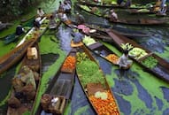 Kashmir dal lake floating vegetable market zkamn