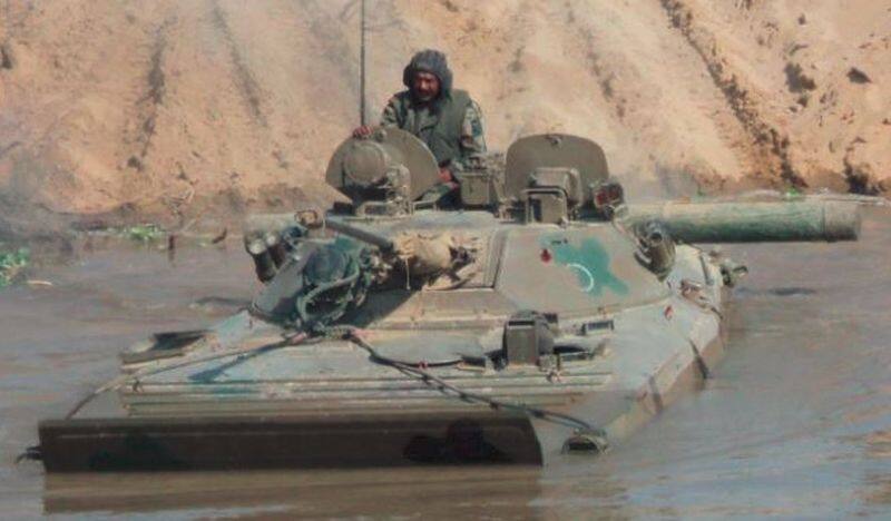 army tank overturned while crossing the river near ladakh Five soldiers were swept away in the flood akb