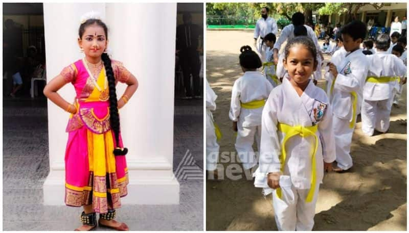 9 year old malayali girl esther margaret anil entered the india book of records solving rubiks cube on skating board