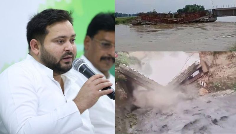 RJD leader tejashwi Yadav  reacts over Bihar bridge collapse saga mrq