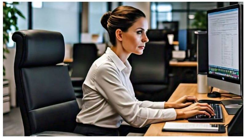 woman working in office