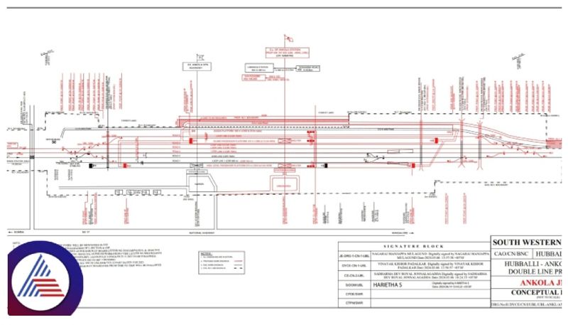 Ankola railway station layout sketch ready to Hubli-Ankola Railway Project gow